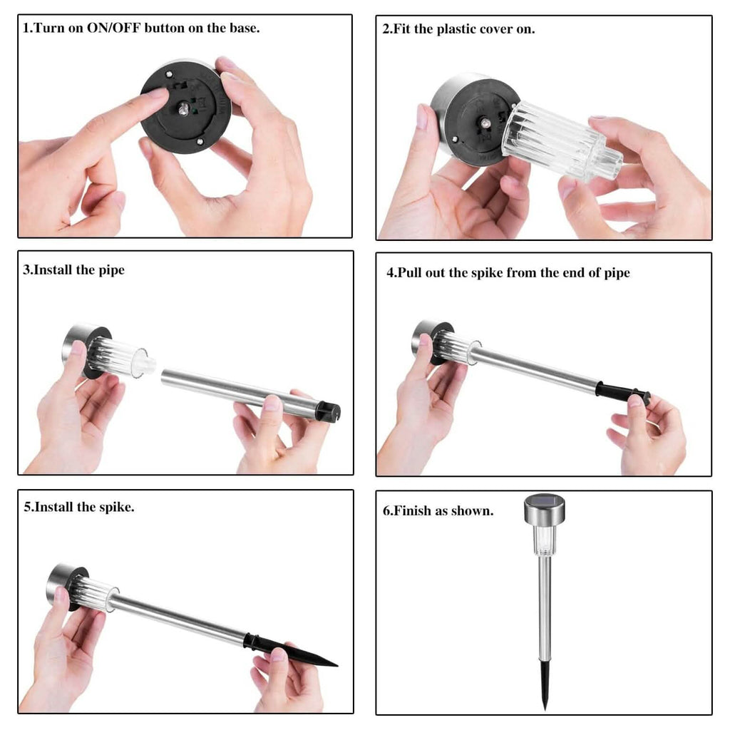 10 - Pack: Outdoor Solar Landscape Lawn Light - GJB PRODUCTS