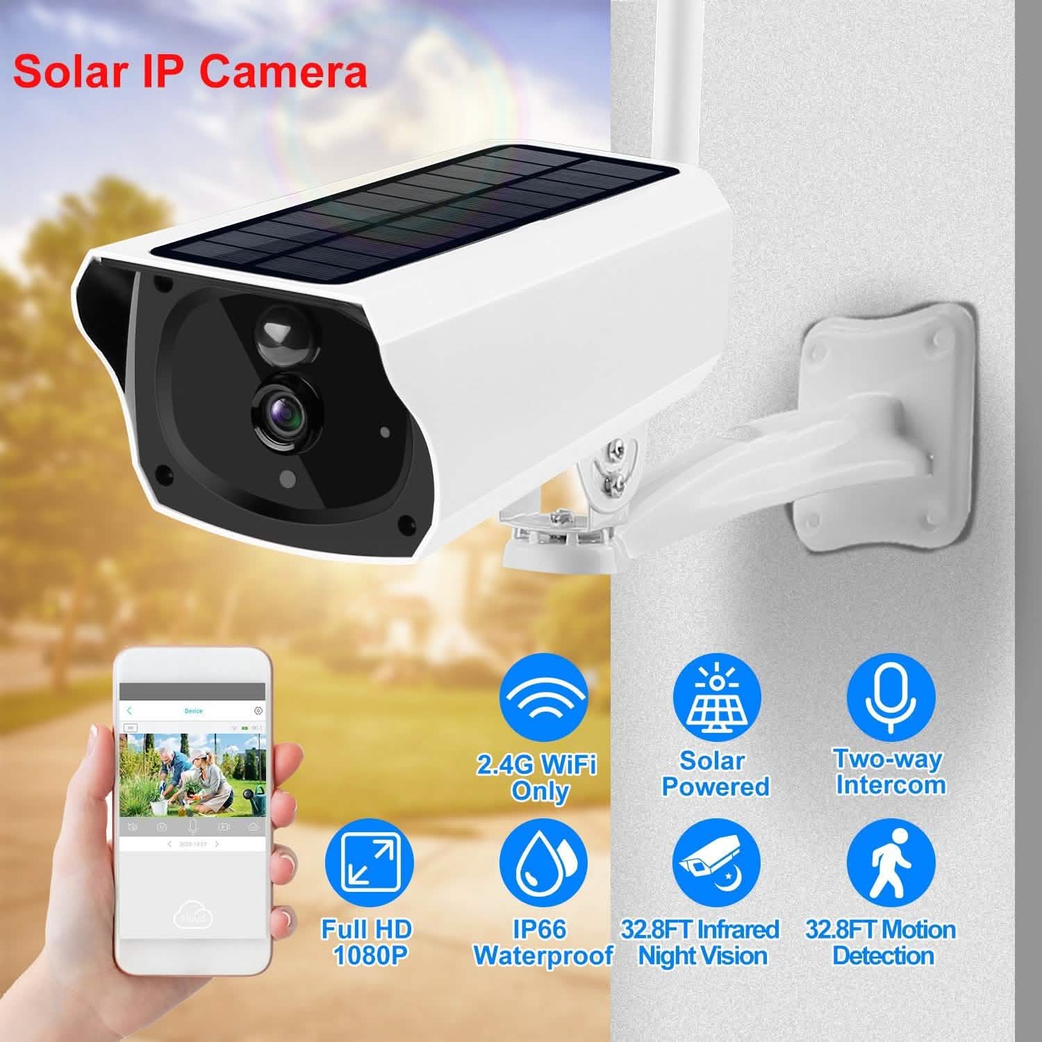 1080P Solar Powered Wifi IP Camera - GJB PRODUCTS