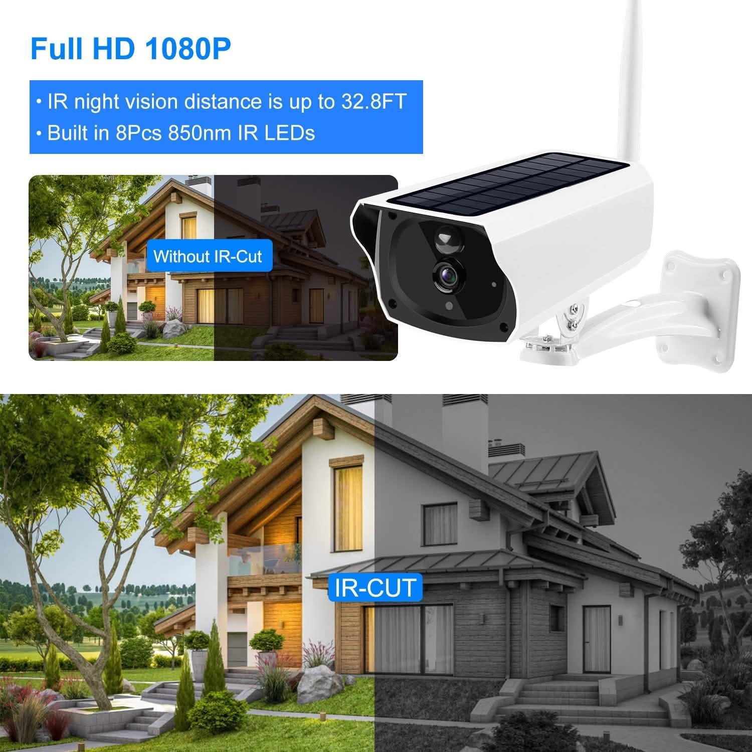 1080P Solar Powered Wifi IP Camera - GJB PRODUCTS