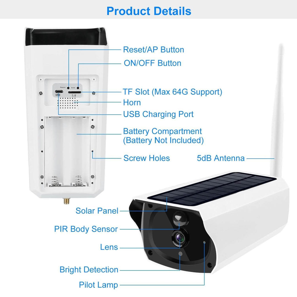 1080P Solar Powered Wifi IP Camera - GJB PRODUCTS
