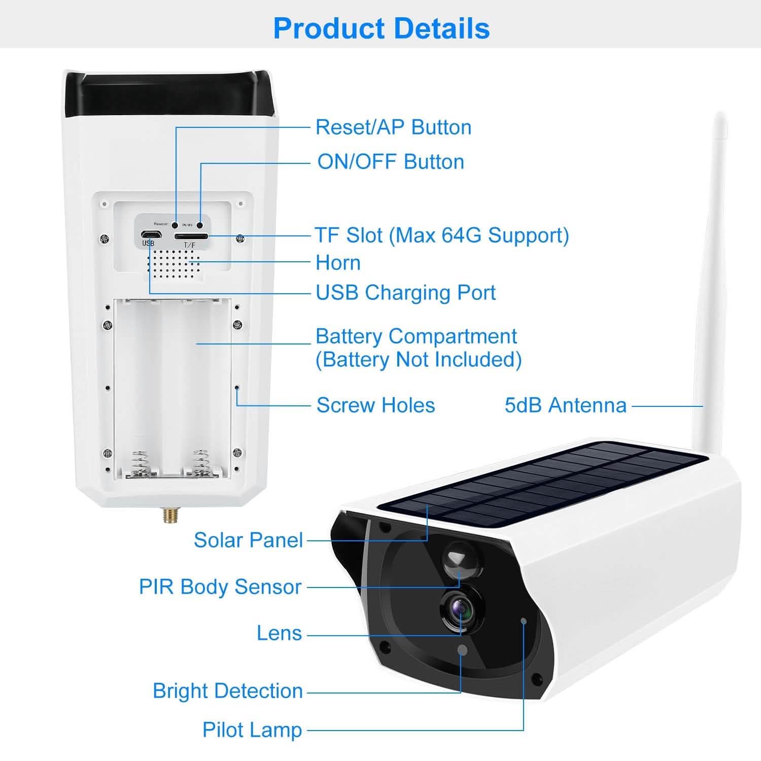 1080P Solar Powered Wifi IP Camera - GJB PRODUCTS