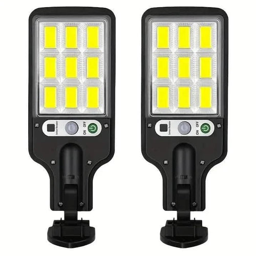 2 - Pack: Solar Outdoor Security Street Lighting, 3 Modes With Wireless Motion Sensing and Remote Control - GJB PRODUCTS