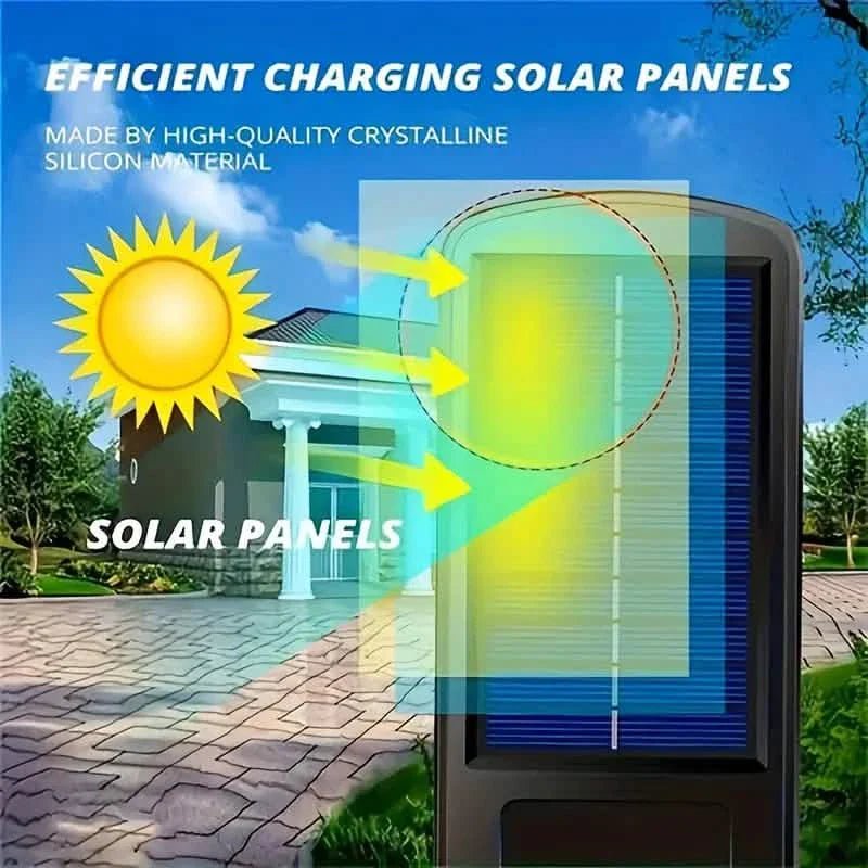 2 - Pack: Solar Outdoor Security Street Lighting, 3 Modes With Wireless Motion Sensing and Remote Control - GJB PRODUCTS