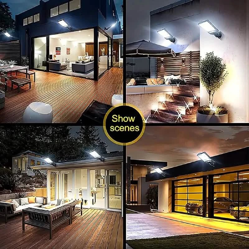 2 - Pack: Solar Outdoor Security Street Lighting, 3 Modes With Wireless Motion Sensing and Remote Control - GJB PRODUCTS