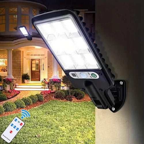 2 - Pack: Solar Outdoor Security Street Lighting, 3 Modes With Wireless Motion Sensing and Remote Control - GJB PRODUCTS
