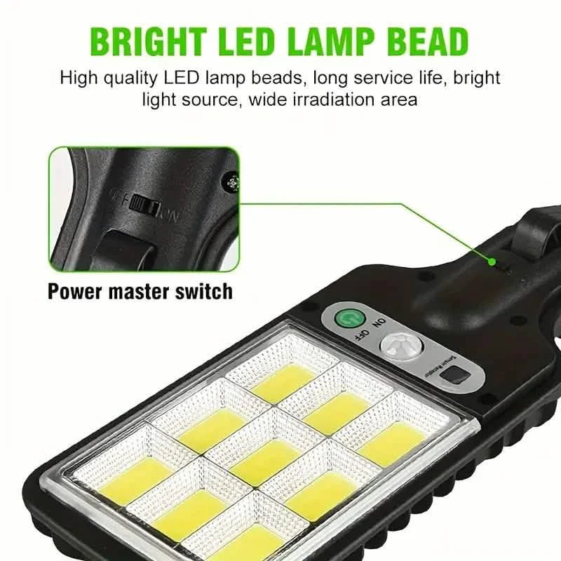 2 - Pack: Solar Outdoor Security Street Lighting, 3 Modes With Wireless Motion Sensing and Remote Control - GJB PRODUCTS