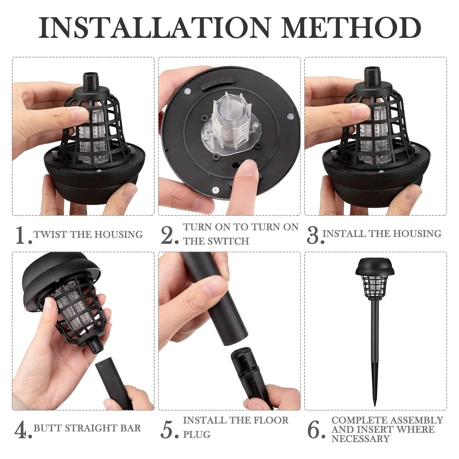 2 - Piece: Solar Waterproof Outdoor Bug and Mosquito Zapper - GJB PRODUCTS