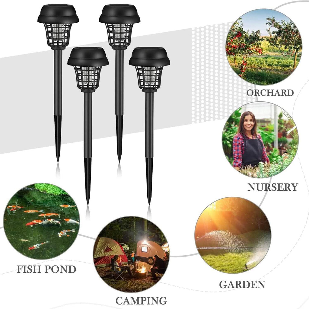 2 - Piece: Solar Waterproof Outdoor Bug and Mosquito Zapper - GJB PRODUCTS