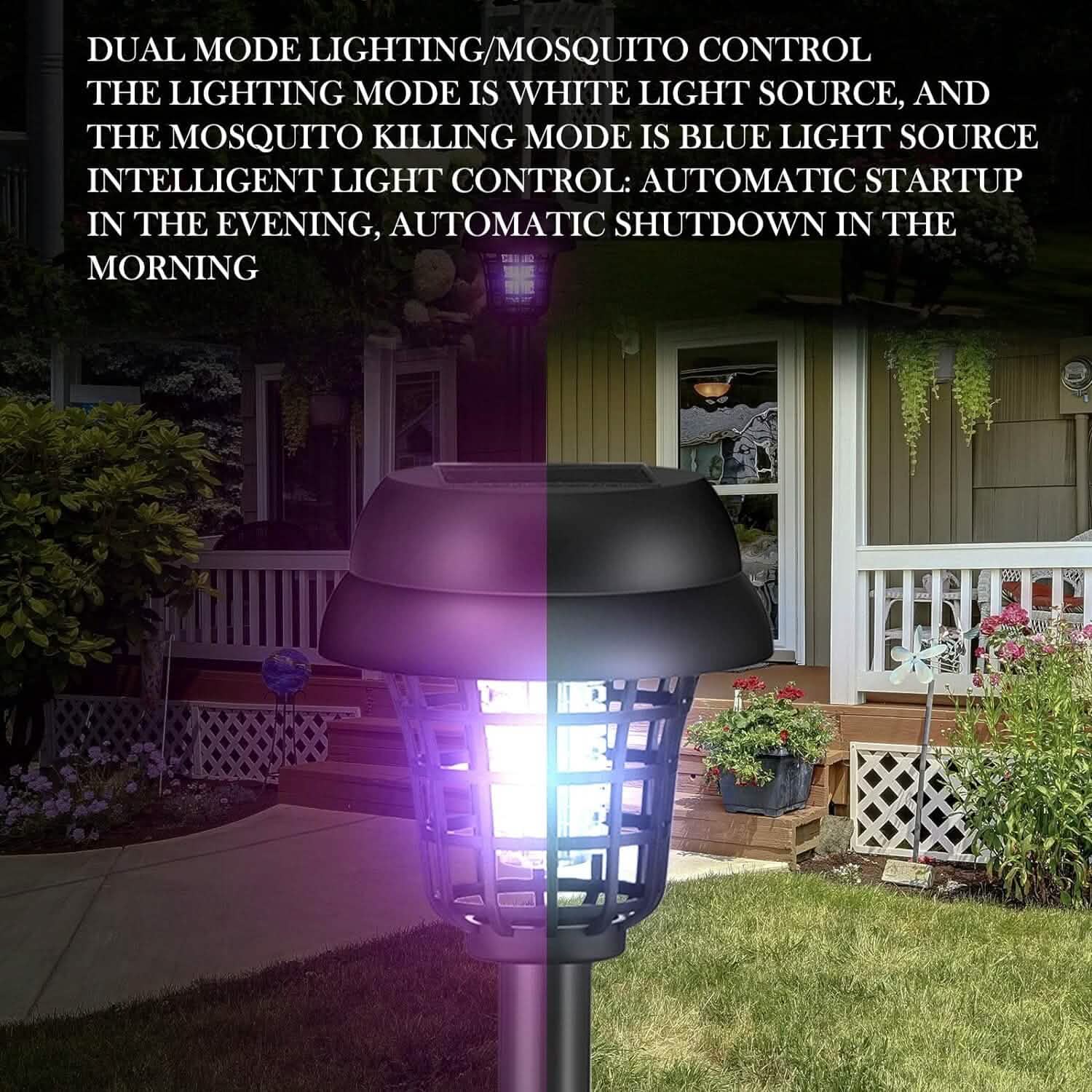 2 - Piece: Solar Waterproof Outdoor Bug and Mosquito Zapper - GJB PRODUCTS