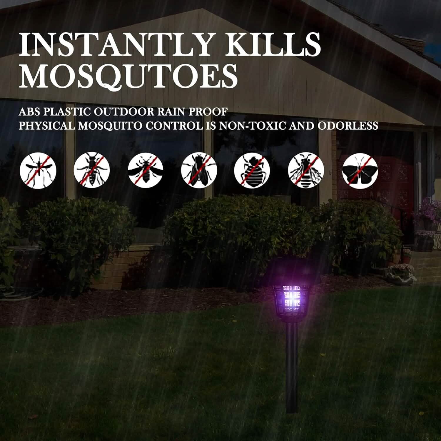 2 - Piece: Solar Waterproof Outdoor Bug and Mosquito Zapper - GJB PRODUCTS
