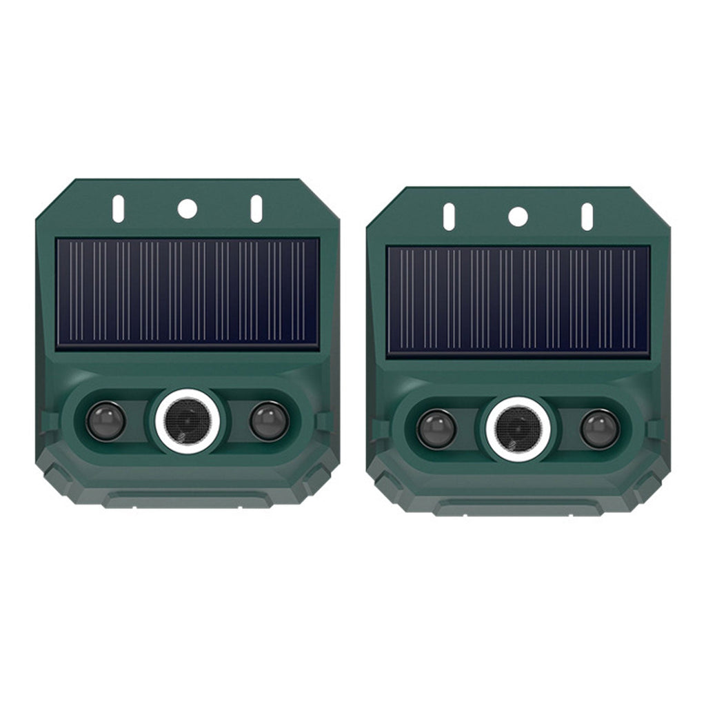 2-PK Solar Powered Motion Sensor Alarm Animal Repeller Day/Night With Strobe Light•129dB Siren•4 Modes•IP55 Waterproof•A Security Device For Yard, Farm, Garden or just Outdoor Security - GJB PRODUCTS