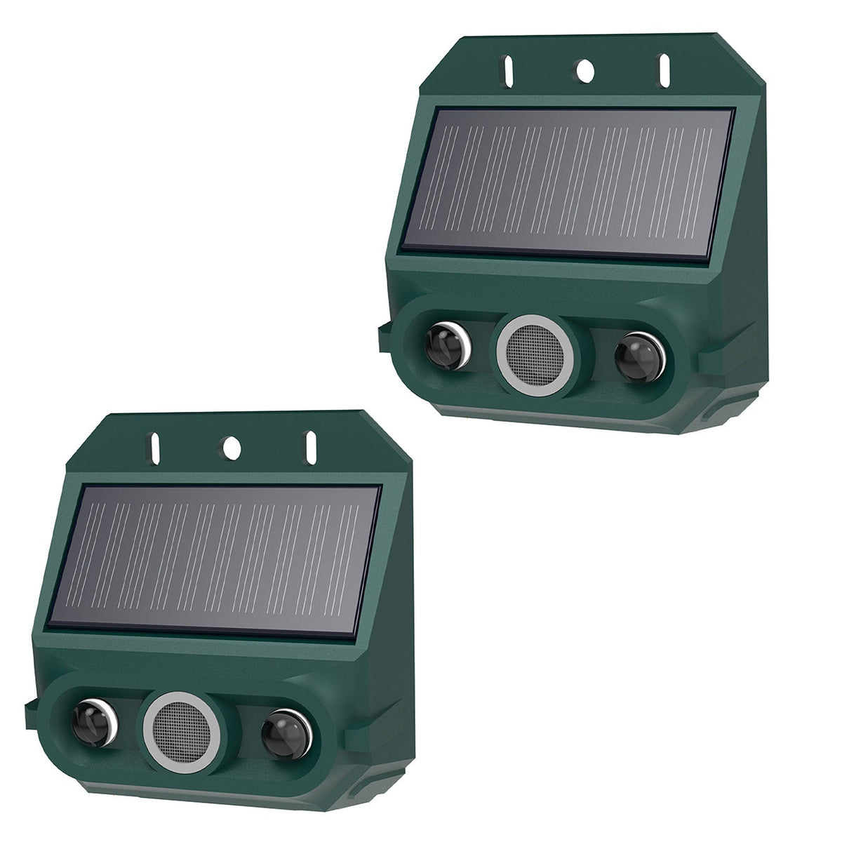 2-PK Solar Powered Motion Sensor Alarm Animal Repeller Day/Night With Strobe Light•129dB Siren•4 Modes•IP55 Waterproof•A Security Device For Yard, Farm, Garden or just Outdoor Security - GJB PRODUCTS