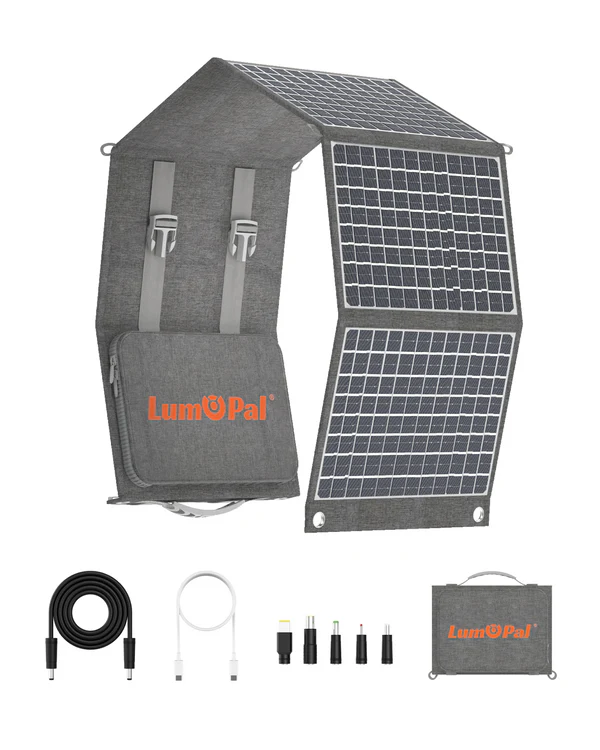 LUMOPAL: 60W Portable Foldable Waterproof Solar Panel, Black by Lumopal