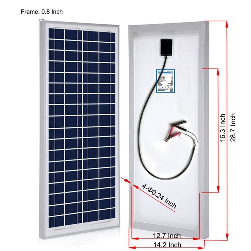 35 Watt 12 Volt Polycrystalline Solar Panel by GJB PRODUCTS