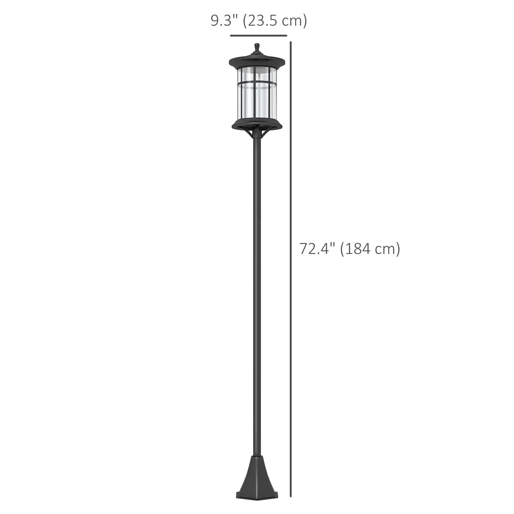 2Pack 6FT Outdoor Solar Powered Light Post•Cool White LED•Waterproof IP44•9” Anchors for Patio, Garden, Backyard, Pathway - GJB PRODUCTS