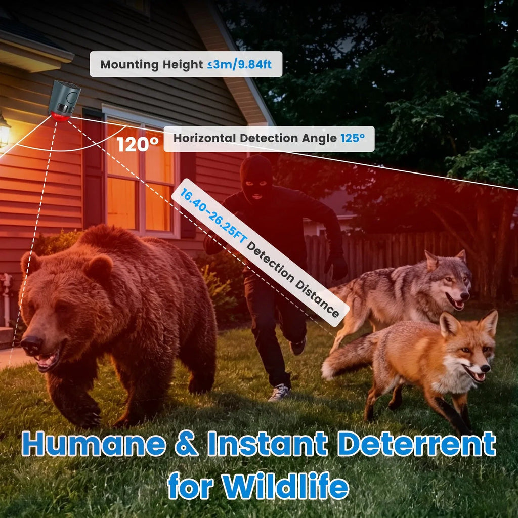 3-In-1 Ultrasonic Solar Animal Repeller Motion Activated Animal Repellent - GJB PRODUCTS
