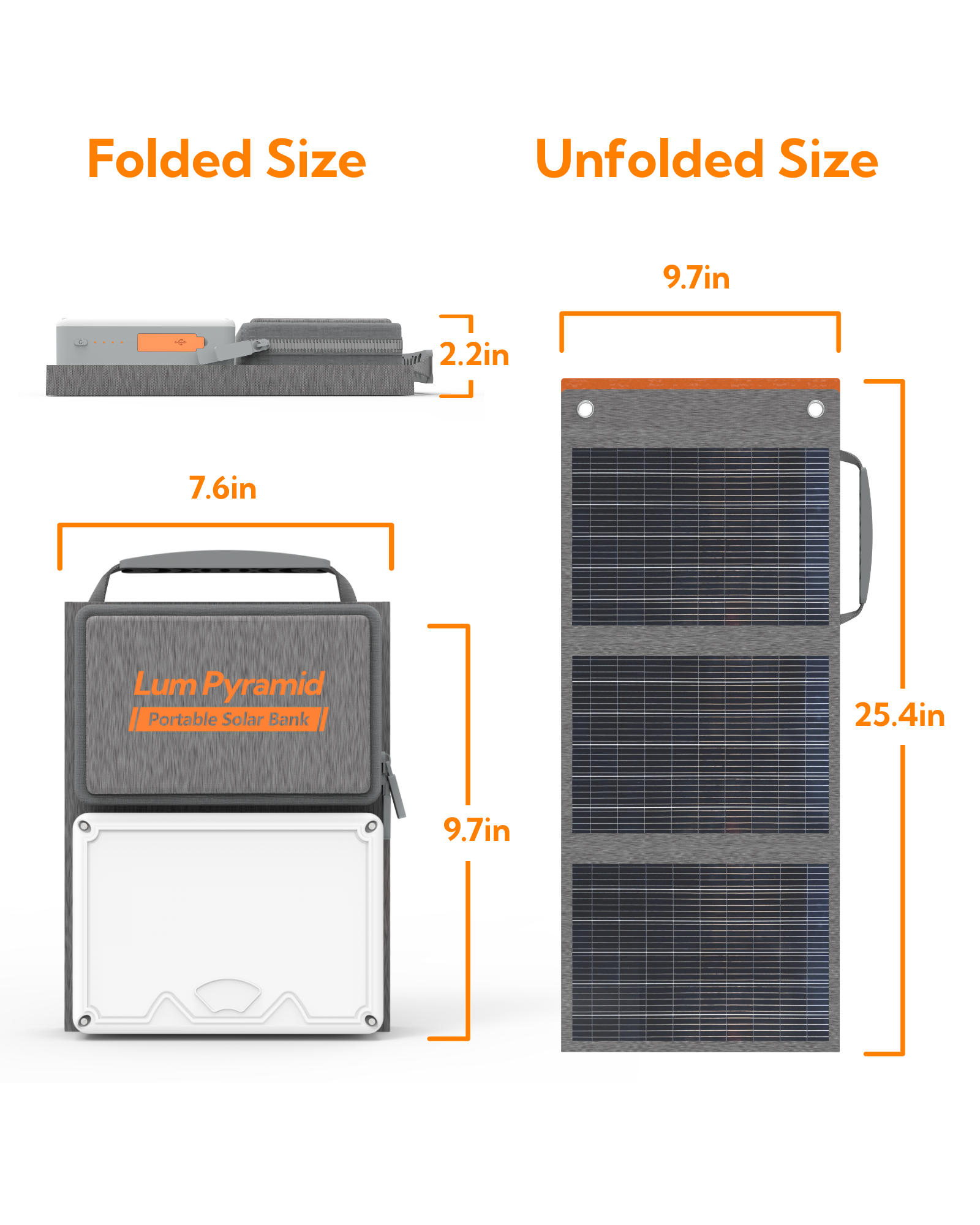 LUM PYRAMID: Portable 65W Solar Powered Generator (Gray) by Lumopal