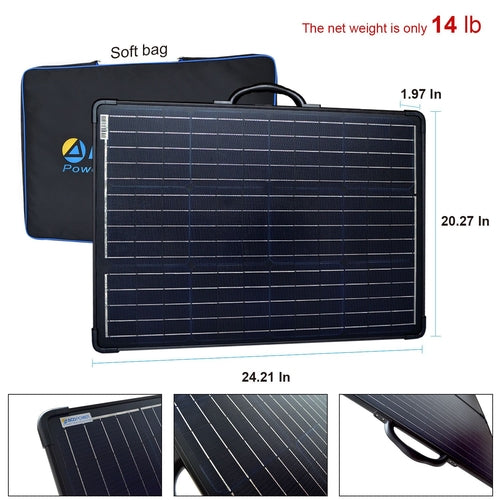 ACOPower Plk 120W Portable Solar Panel Kit, Lightweight Briefcase with by GJB PRODUCTS