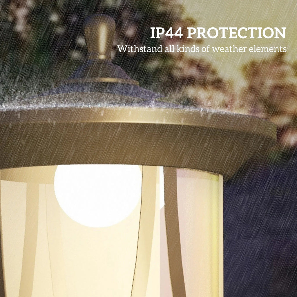 50” Solar Powered Light Post•Cool White LED •Waterproof IP44•9”•2 Mount Option/Sharp Anchors for Patio, Garden, Backyard, Pathway - GJB PRODUCTS
