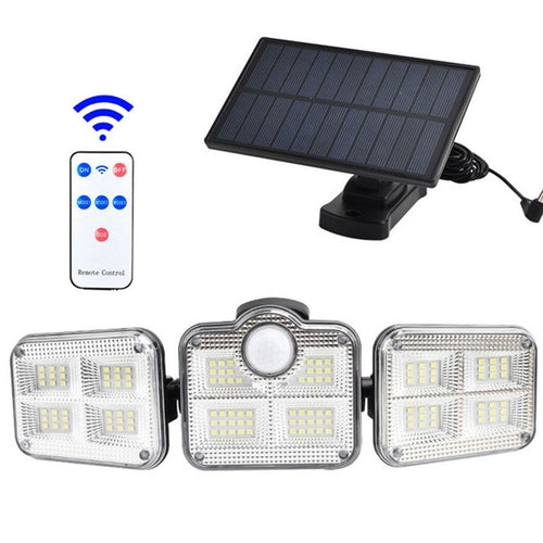 Solar Sensor Light 122 LED 3Head Outdoor Spotlight with 3 Modes by GJB PRODUCTS