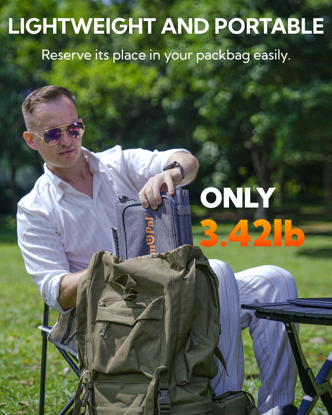 LUMOPAL: 60W Portable Foldable Waterproof Solar Panel - Gray by Lumopal