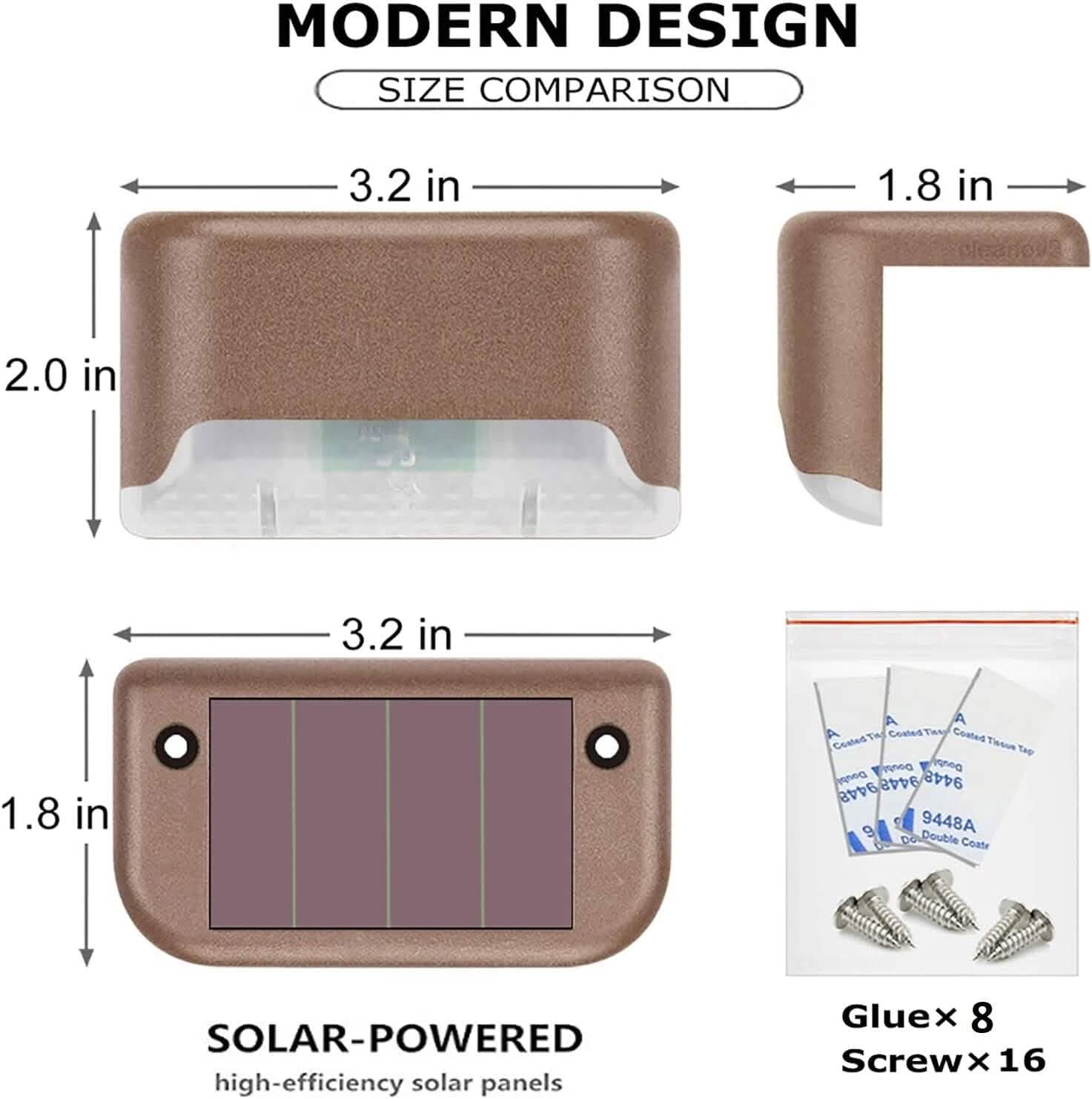 8 - Pack: Solar LED Deck & Step Lights - GJB PRODUCTS