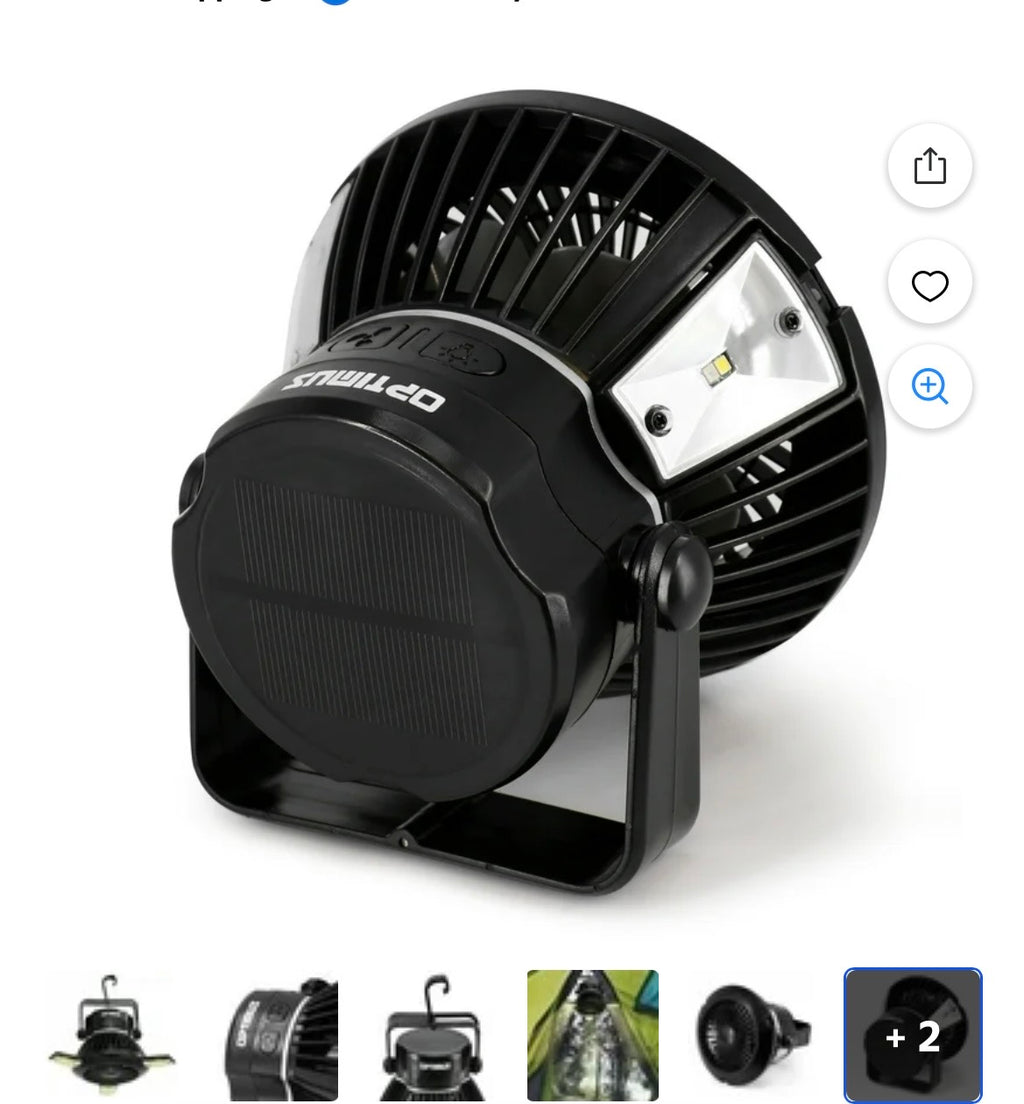 Optimus: 4 in 1 Camping Outdoor Solar Fan with LED Lights by Optimus