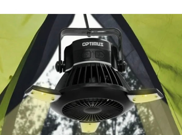 Optimus: 4 in 1 Camping Outdoor Solar Fan with LED Lights by Optimus