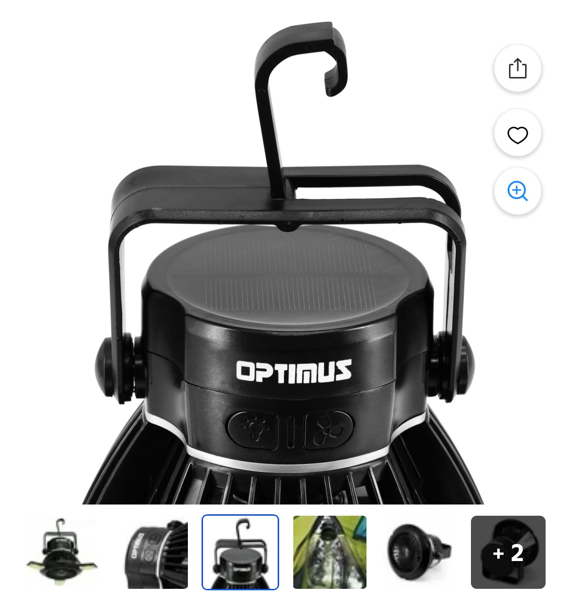 Optimus: 4 in 1 Camping Outdoor Solar Fan with LED Lights by Optimus