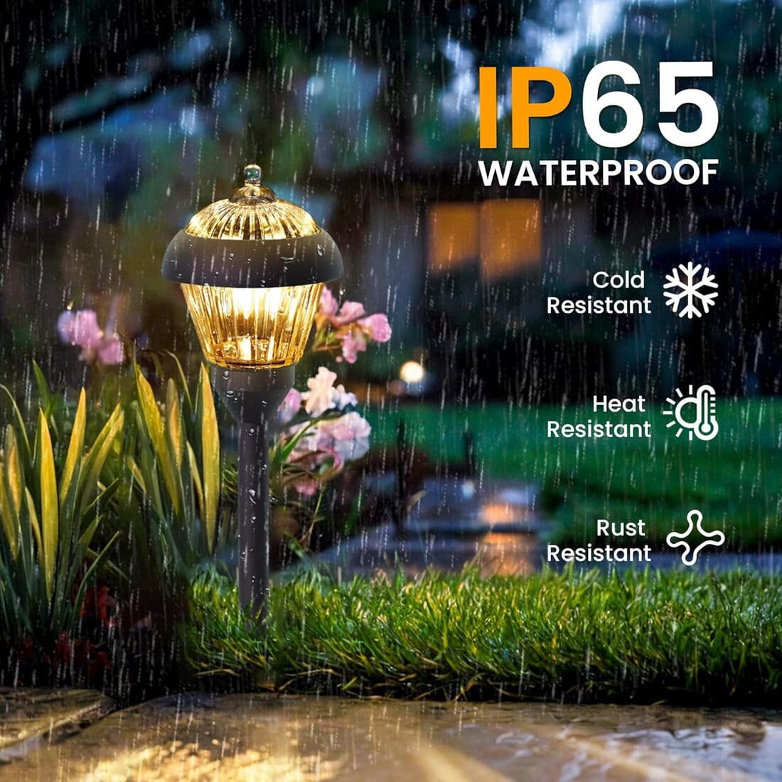 Solar Garden Pathway Light with Metal & Glass by HMDecor