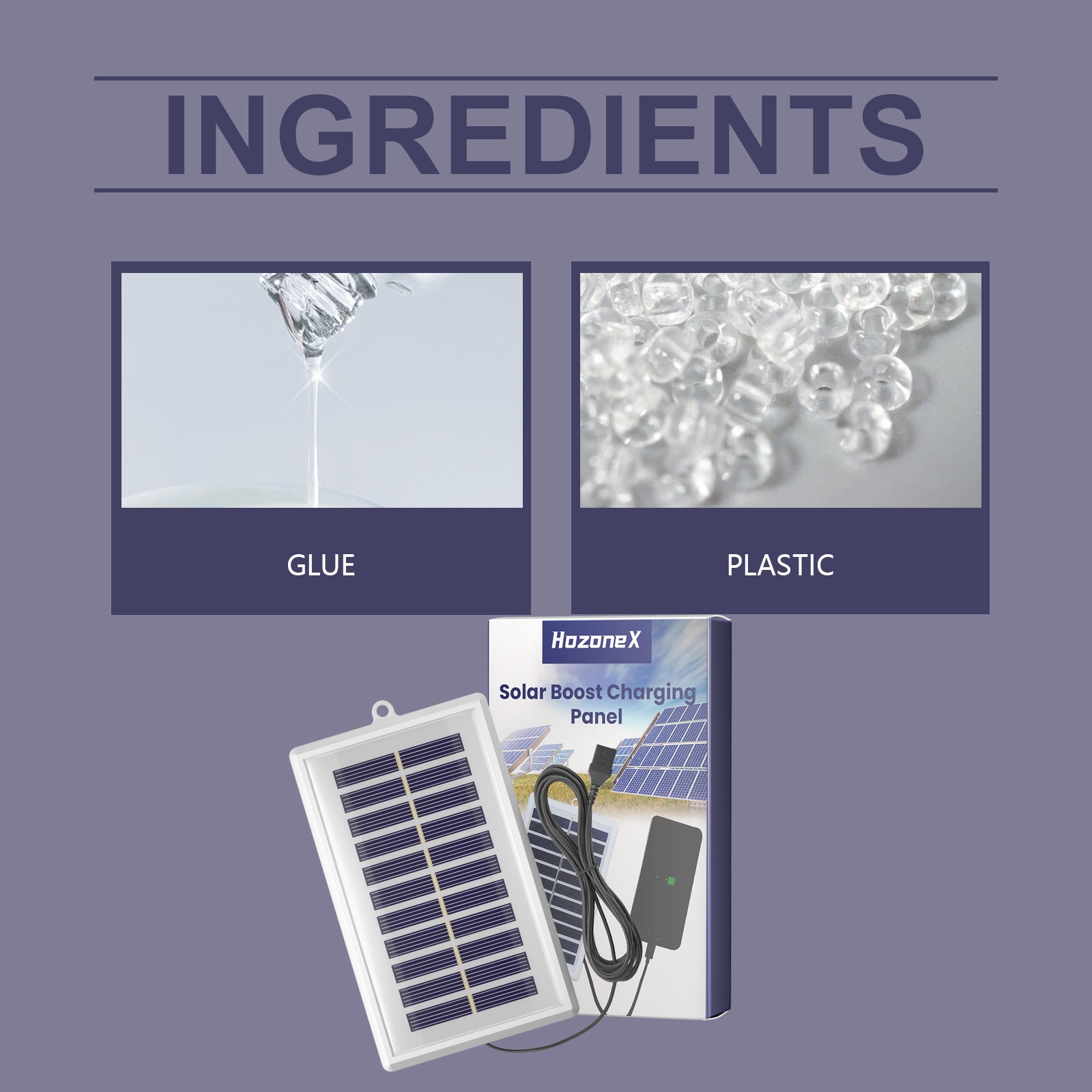 HozoneX solar boost charging panel, solar photovoltaic panel voltage regulator mobile phone charger polycrystalline charging panel by Dropsure