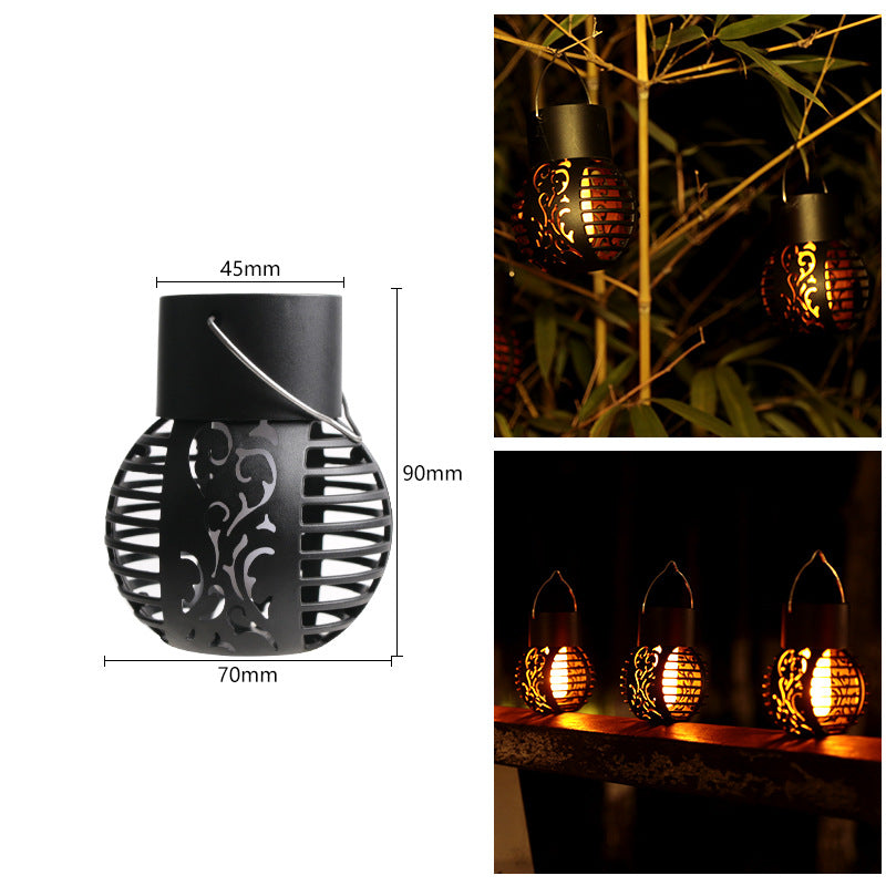 1/2/4 pcs Solar Flame Light Garden Lights Outdoor Waterproof Solar Hanging Lantern Hollow Flickering Flame Lamp for Patio 2023 by Dropsure