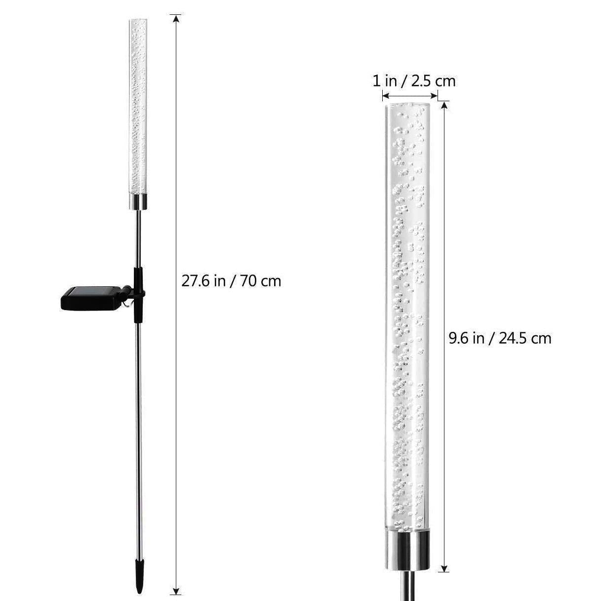 4/2/1PCS Solar Garden Lights Outdoor Solar Tube Lights Solar Acrylic Bubble Light Waterproof RGB Color Changing LED Solar Lights by Dropsure