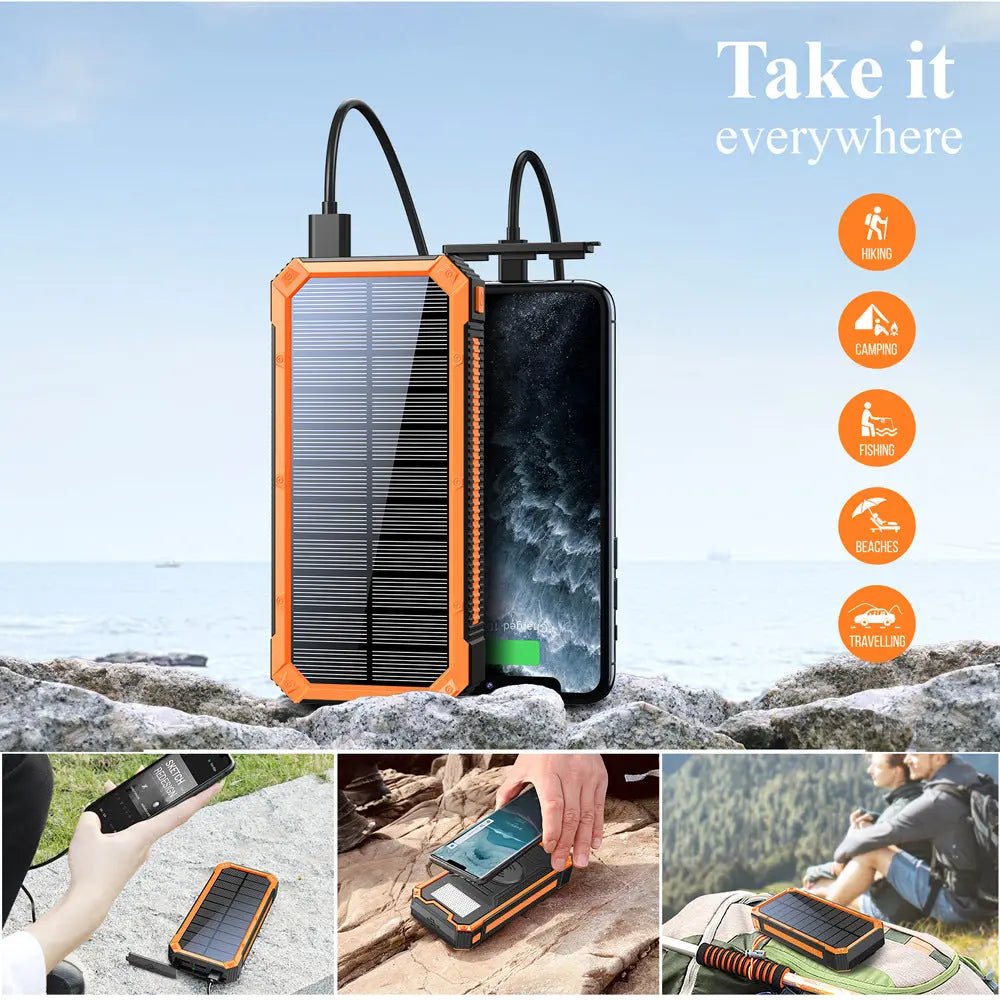 Portable Wireless Solar Mobile Power Bank by Anacotte