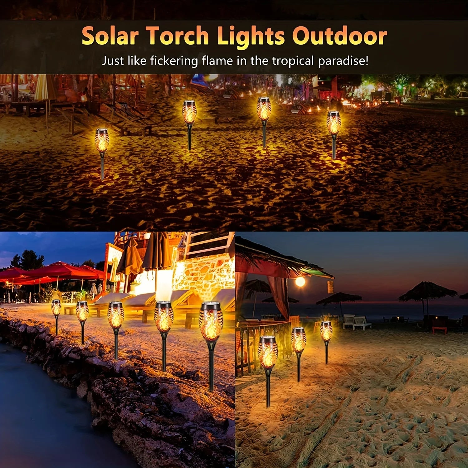 12LED Solar Flame Light for Outdoors and Waterproof. Decorations by GJB PRODUCTS