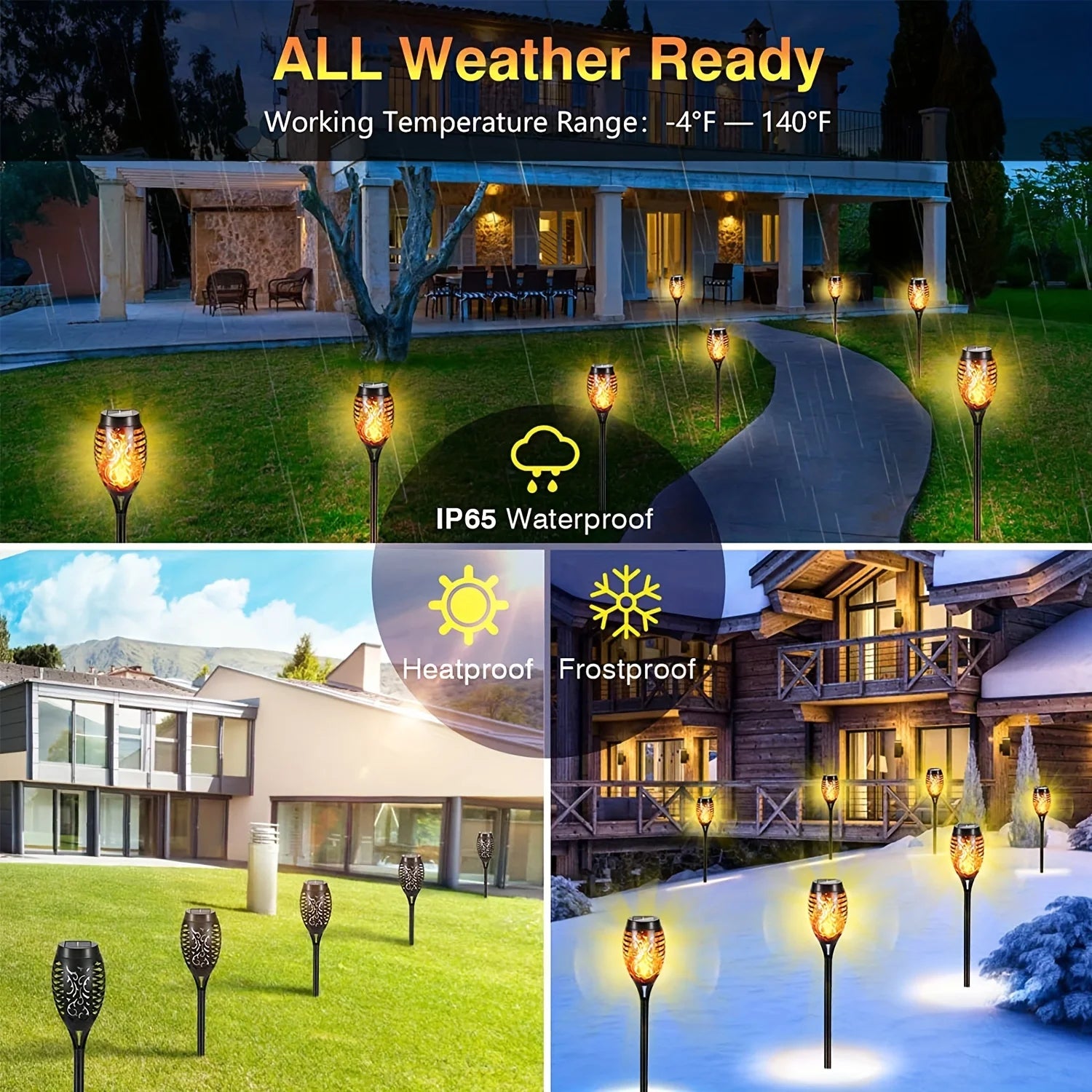 12LED Solar Flame Light for Outdoors and Waterproof. Decorations by GJB PRODUCTS