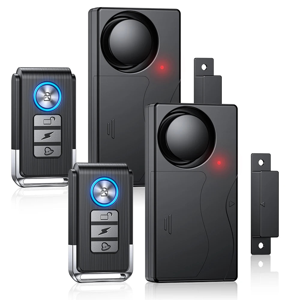 Home Security Wireless Door or Window Alarm Sensor System with Remote, Anti Lost Vibration Warning Alarm by GJB PRODUCTS