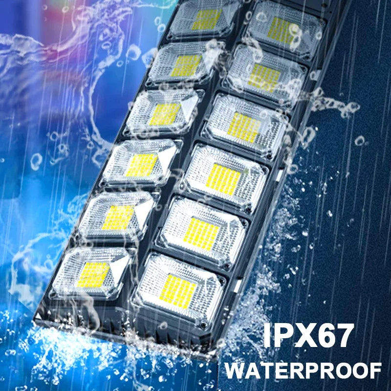 Super Bright Outdoor Street Solar Lamp with Extra Wide Light & Motion Sensor by GJB PRODUCTS