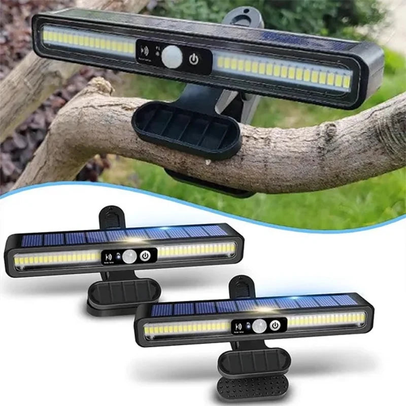 Portable LED Solar Security Light with Motion sensor. -Bracket or Clamp Mount- by GJB PRODUCTS
