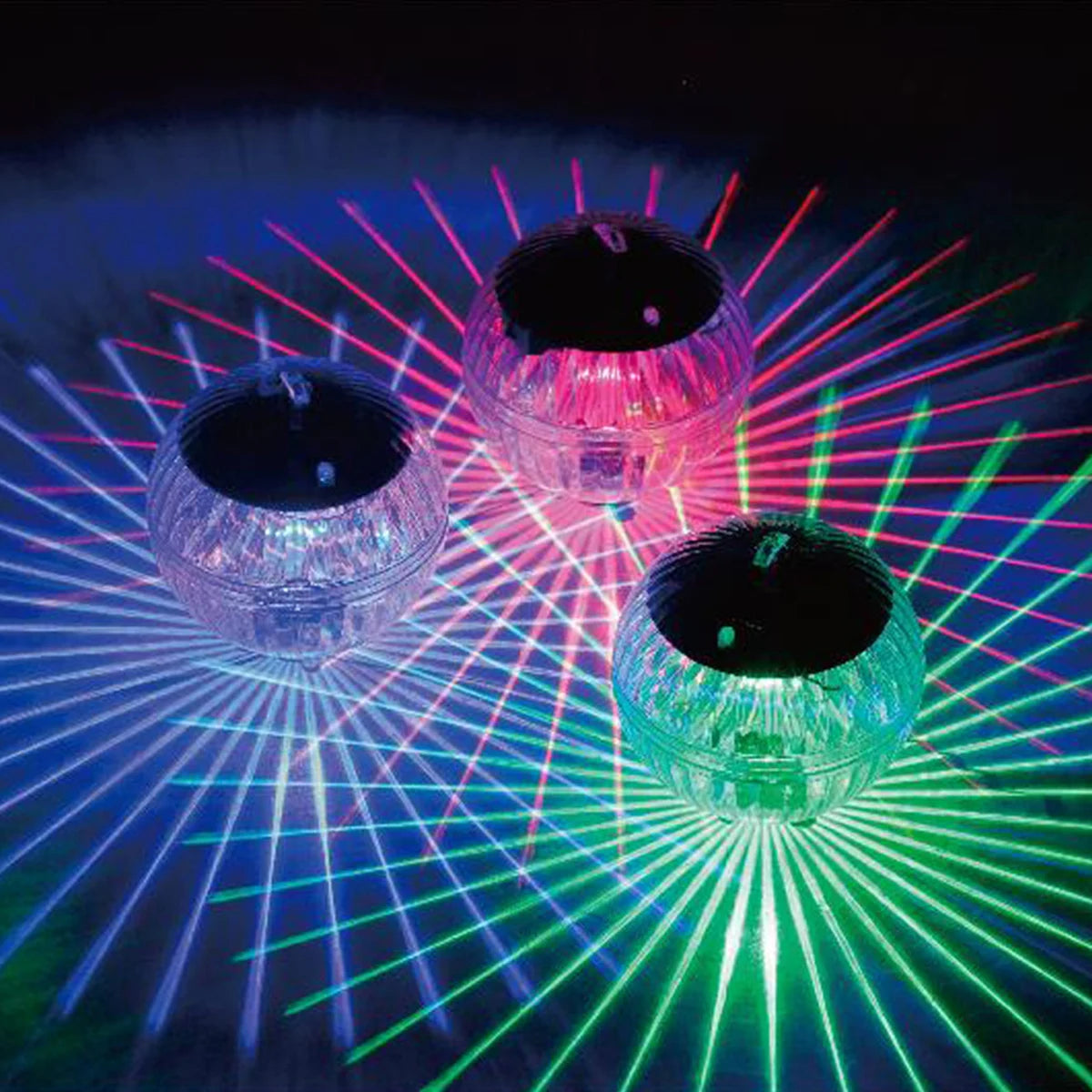Led Solar Powered Disco Colored Floating Pool Ball Lamps by GJB PRODUCTS