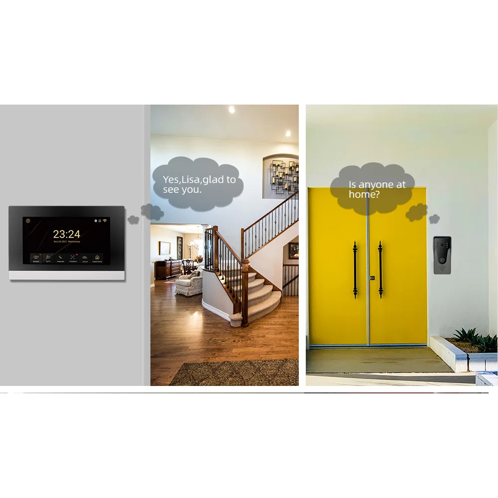 Hayway: Smart Doorbell Motion Detection Camera 1080P & Video intercom System with AHD Full Touch Monitor by GJB PRODUCTS