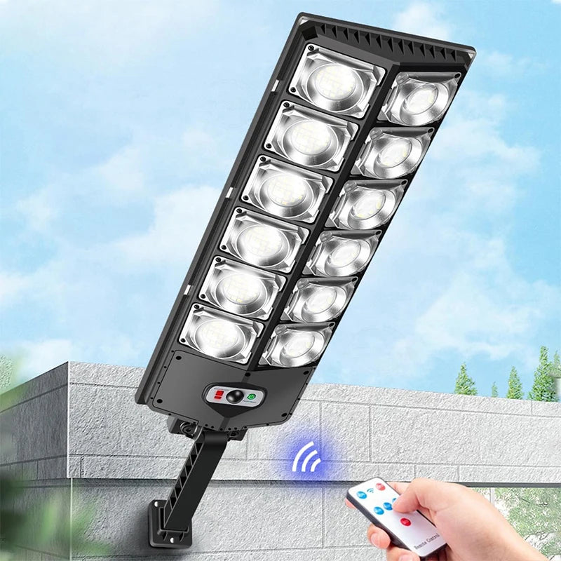 Super Bright Outdoor Street Solar Lamp with Extra Wide Light & Motion Sensor by GJB PRODUCTS