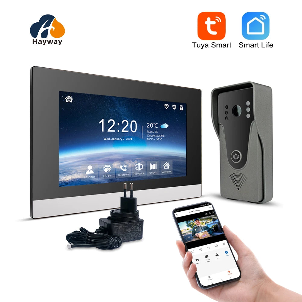 Hayway: Smart Doorbell Motion Detection Camera 1080P & Video intercom System with AHD Full Touch Monitor by GJB PRODUCTS