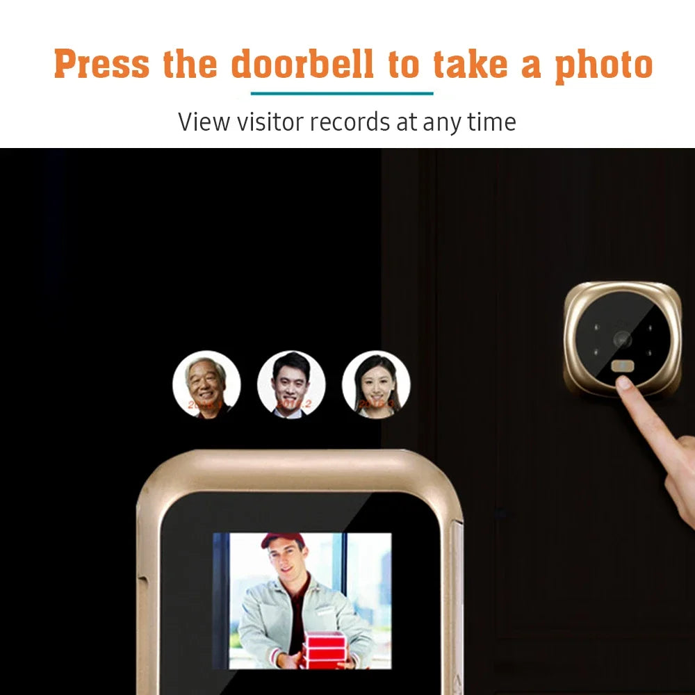 Door Camera Doorbell with Wireless Viewer HD Monitor and Live Night Vision for Home or Office by GJB PRODUCTS