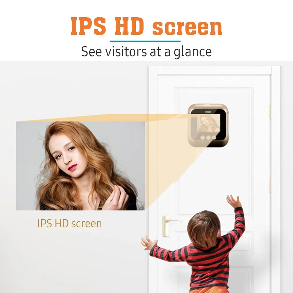 Door Camera Doorbell with Wireless Viewer HD Monitor and Live Night Vision for Home or Office by GJB PRODUCTS