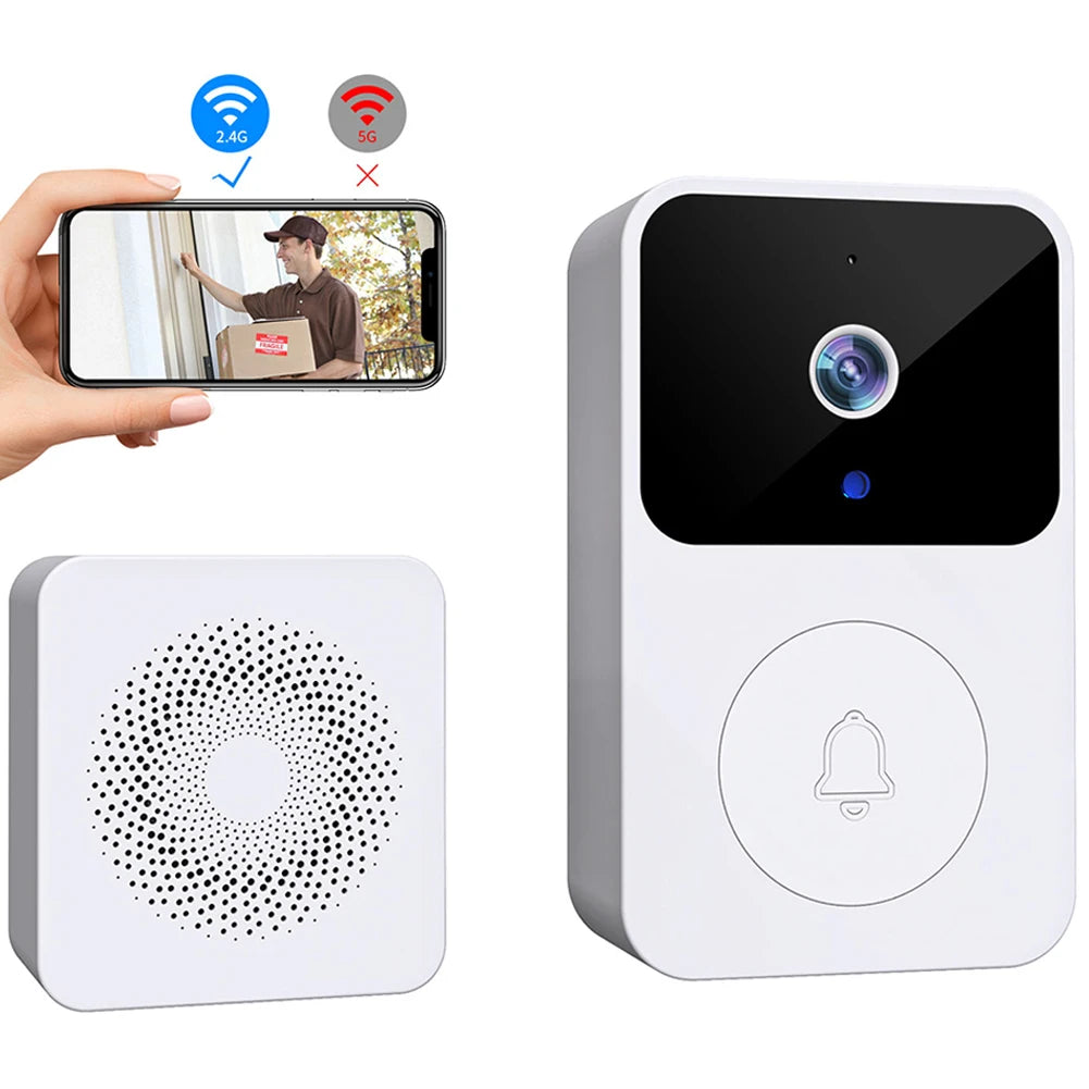 2.4GHz WiFi Wireless Night Vision Doorbell Camera & Two-way Intercom Home Security System by GJB PRODUCTS