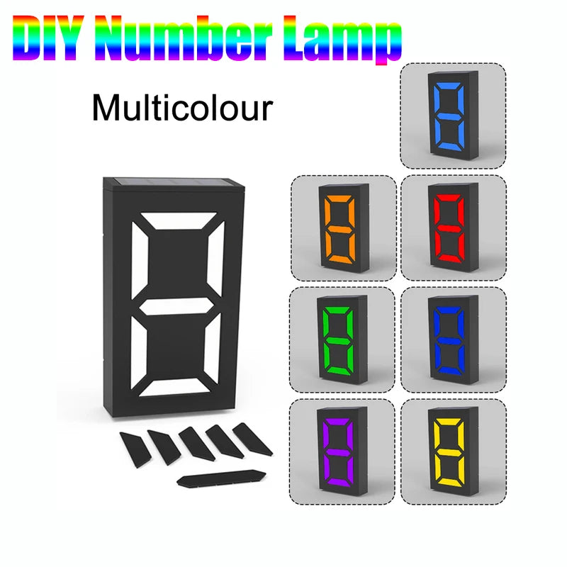 Solar Lights Black House Number LED Exterior Fence Lamps Apply To Villa Hotel Waterproof IP65 Solar Outdoor Porch Logo Light by CXWON Official Store