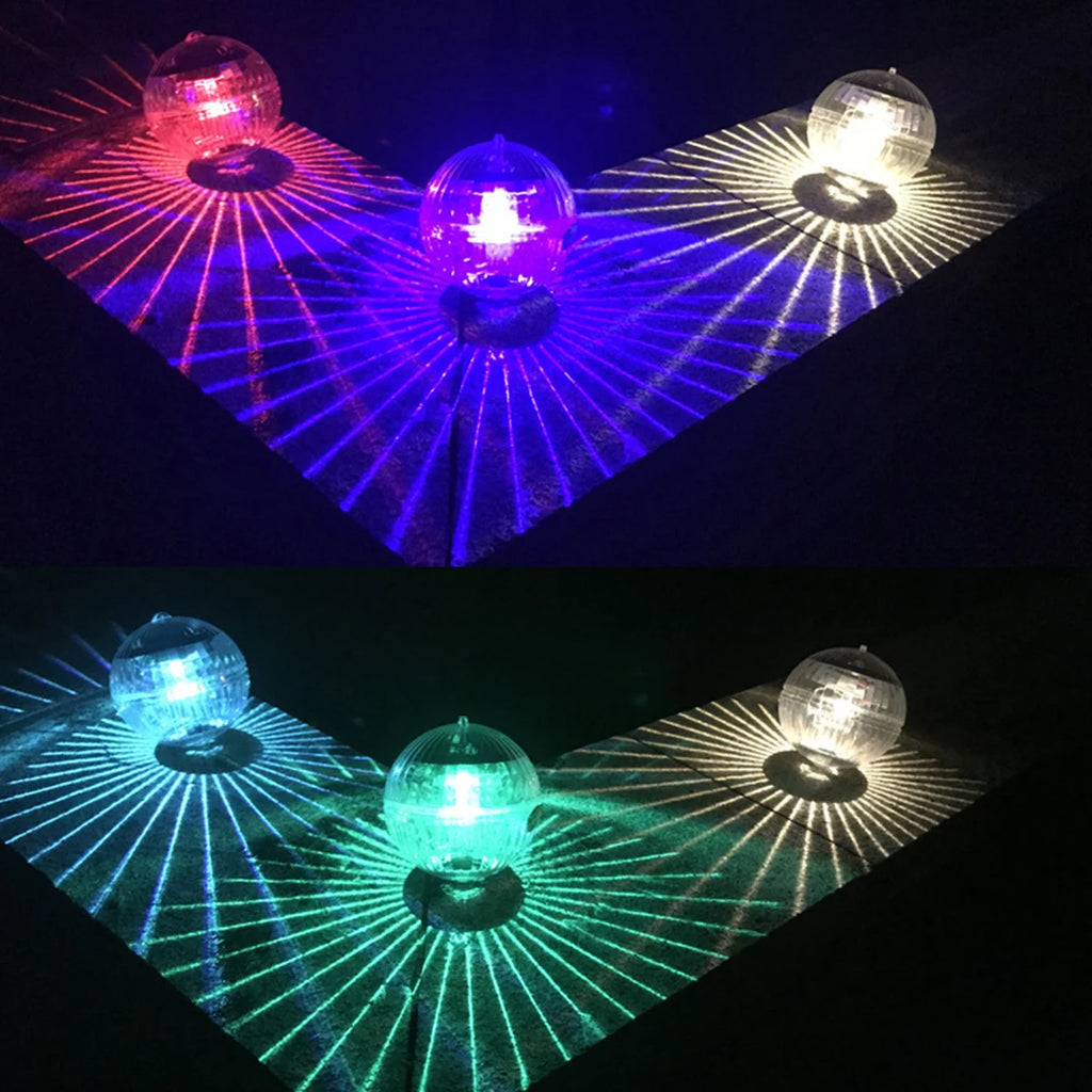 Led Solar Powered Disco Colored Floating Pool Ball Lamps by GJB PRODUCTS