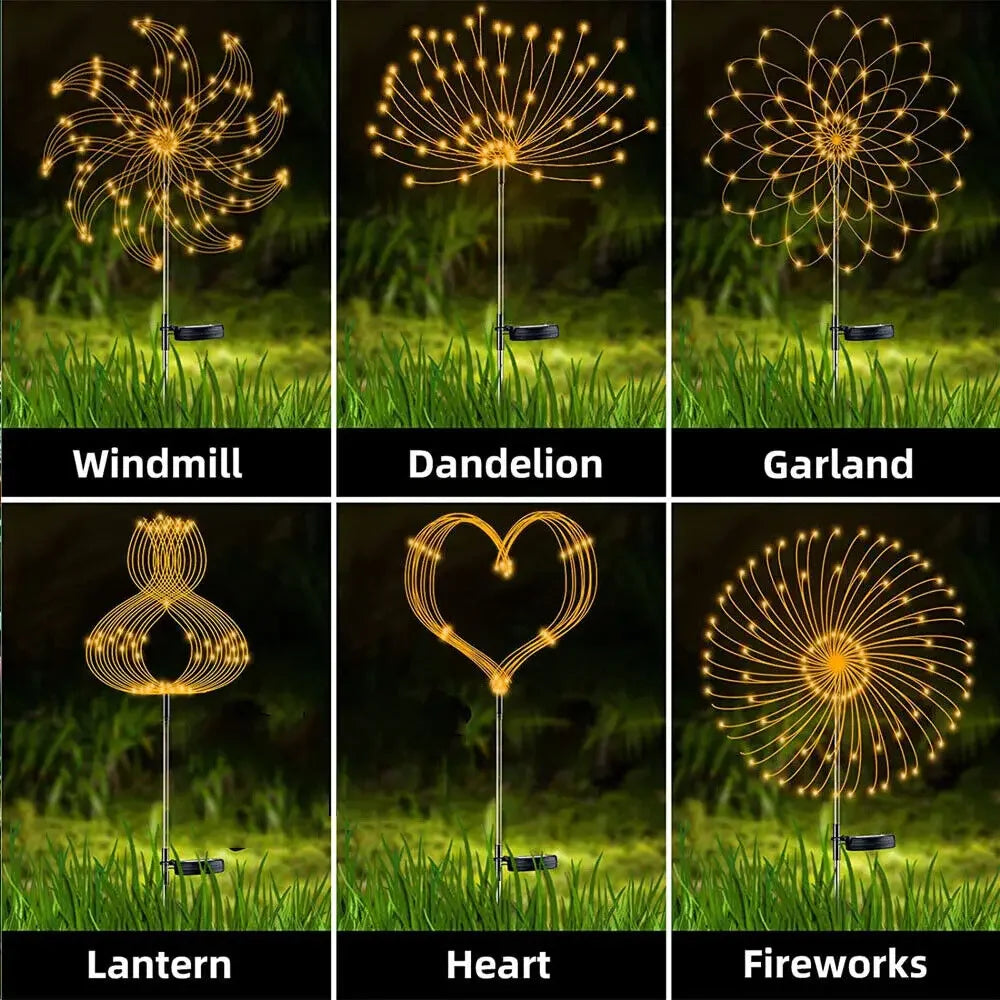 LED Decorative Solar Powered Firework/Fairy Lights for the Garden or Pathway by GJB PRODUCTS