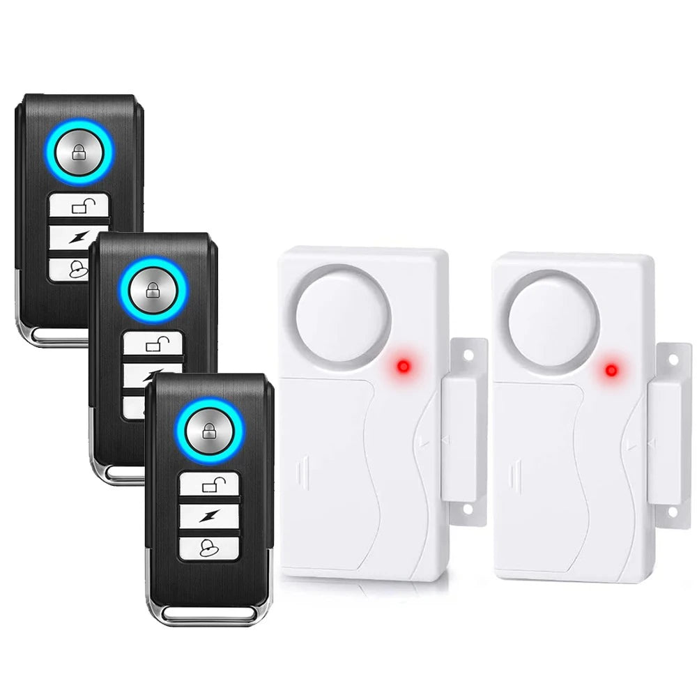Home Security Wireless Door or Window Alarm Sensor System with Remote, Anti Lost Vibration Warning Alarm by GJB PRODUCTS